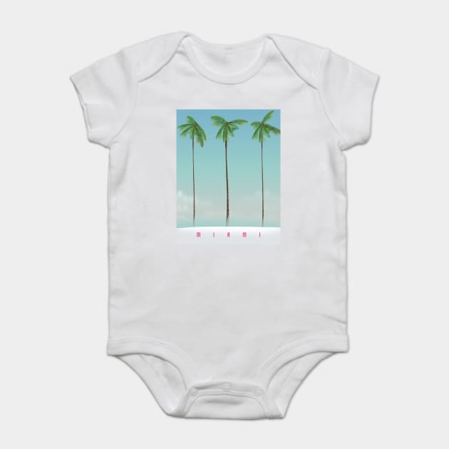 Miami Palm Trees Baby Bodysuit by nickemporium1
